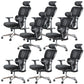 Modern Ergonomic Office Chair Adjustable Seat Height Desk Chair with Wheels Black 8 Piece Set Without Footrest Clearhalo 'furn' 'furn_office_chair' 'Furniture' 'Office Chairs' 'Office Furniture' 'office_chair' 7383986