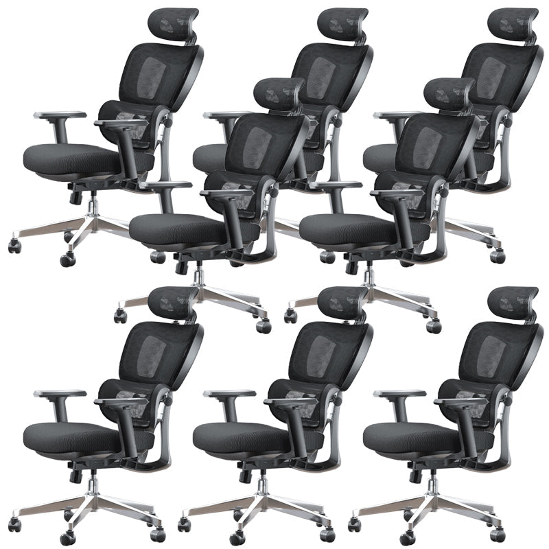 Modern Ergonomic Office Chair Adjustable Seat Height Desk Chair with Wheels Black 8 Piece Set Without Footrest Clearhalo 'furn' 'furn_office_chair' 'Furniture' 'Office Chairs' 'Office Furniture' 'office_chair' 7383986