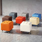 Glam Pouf Ottoman Genuine Leather Upholstered Tufted Square Ottoman with Metal Legs Clearhalo 'furn' 'furn_ottomans_poufs' 'Furniture' 'Living Room Furniture' 'Ottomans & Poufs' 'ottomans_poufs' 7384000