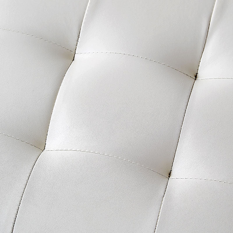 Glam Pouf Ottoman Genuine Leather Upholstered Tufted Square Ottoman with Metal Legs Clearhalo 'furn' 'furn_ottomans_poufs' 'Furniture' 'Living Room Furniture' 'Ottomans & Poufs' 'ottomans_poufs' 7384004