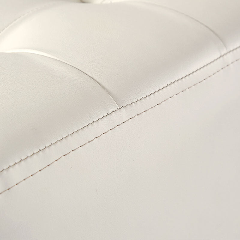 Glam Pouf Ottoman Genuine Leather Upholstered Tufted Square Ottoman with Metal Legs Clearhalo 'furn' 'furn_ottomans_poufs' 'Furniture' 'Living Room Furniture' 'Ottomans & Poufs' 'ottomans_poufs' 7384006