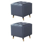 Glam Pouf Ottoman Genuine Leather Upholstered Tufted Square Ottoman with Metal Legs Dark Gray 2 Piece Set Clearhalo 'furn' 'furn_ottomans_poufs' 'Furniture' 'Living Room Furniture' 'Ottomans & Poufs' 'ottomans_poufs' 7384015
