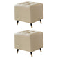Glam Pouf Ottoman Genuine Leather Upholstered Tufted Square Ottoman with Metal Legs Off-White 2 Piece Set Clearhalo 'furn' 'furn_ottomans_poufs' 'Furniture' 'Living Room Furniture' 'Ottomans & Poufs' 'ottomans_poufs' 7384017