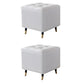 Glam Pouf Ottoman Genuine Leather Upholstered Tufted Square Ottoman with Metal Legs Beige 2 Piece Set Clearhalo 'furn' 'furn_ottomans_poufs' 'Furniture' 'Living Room Furniture' 'Ottomans & Poufs' 'ottomans_poufs' 7384019
