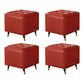 Glam Pouf Ottoman Genuine Leather Upholstered Tufted Square Ottoman with Metal Legs Red 4 Piece Set Clearhalo 'furn' 'furn_ottomans_poufs' 'Furniture' 'Living Room Furniture' 'Ottomans & Poufs' 'ottomans_poufs' 7384022