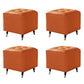 Glam Pouf Ottoman Genuine Leather Upholstered Tufted Square Ottoman with Metal Legs Orange 4 Piece Set Clearhalo 'furn' 'furn_ottomans_poufs' 'Furniture' 'Living Room Furniture' 'Ottomans & Poufs' 'ottomans_poufs' 7384026