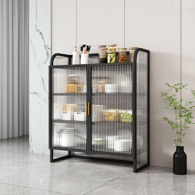 Tavolo a buffet in metallo a porte di vetro contemporanea per sala da pranzo