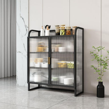 Tavolo a buffet in metallo a porte di vetro contemporanea per sala da pranzo