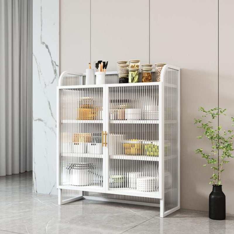 Tavolo a buffet in metallo a porte di vetro contemporanea per sala da pranzo