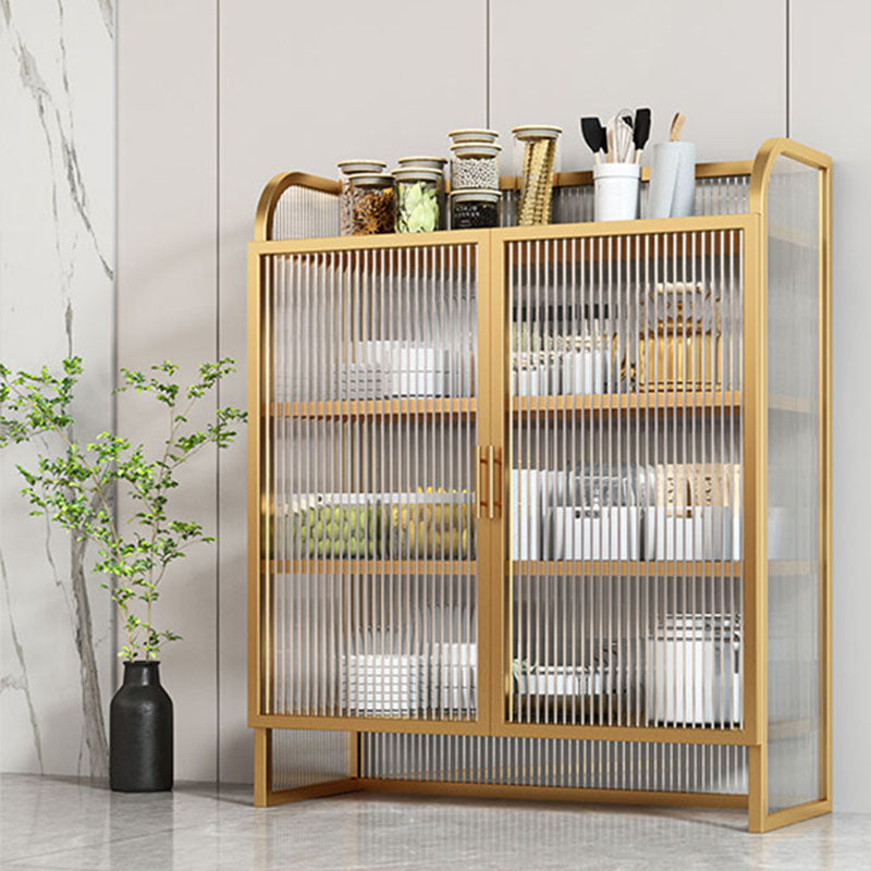 Tavolo a buffet in metallo a porte di vetro contemporanea per sala da pranzo