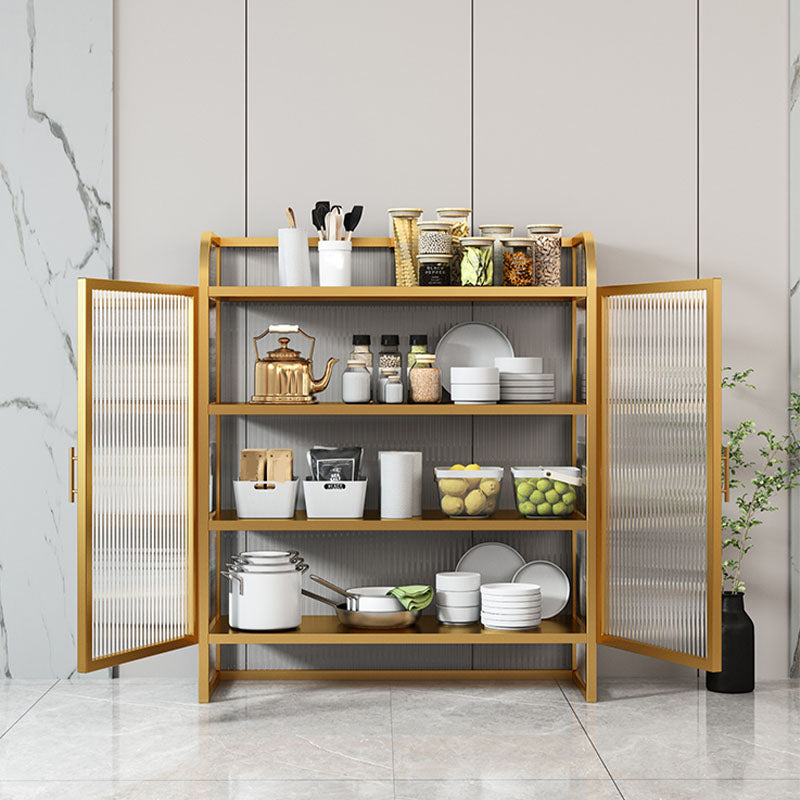 Tavolo a buffet in metallo a porte di vetro contemporanea per sala da pranzo