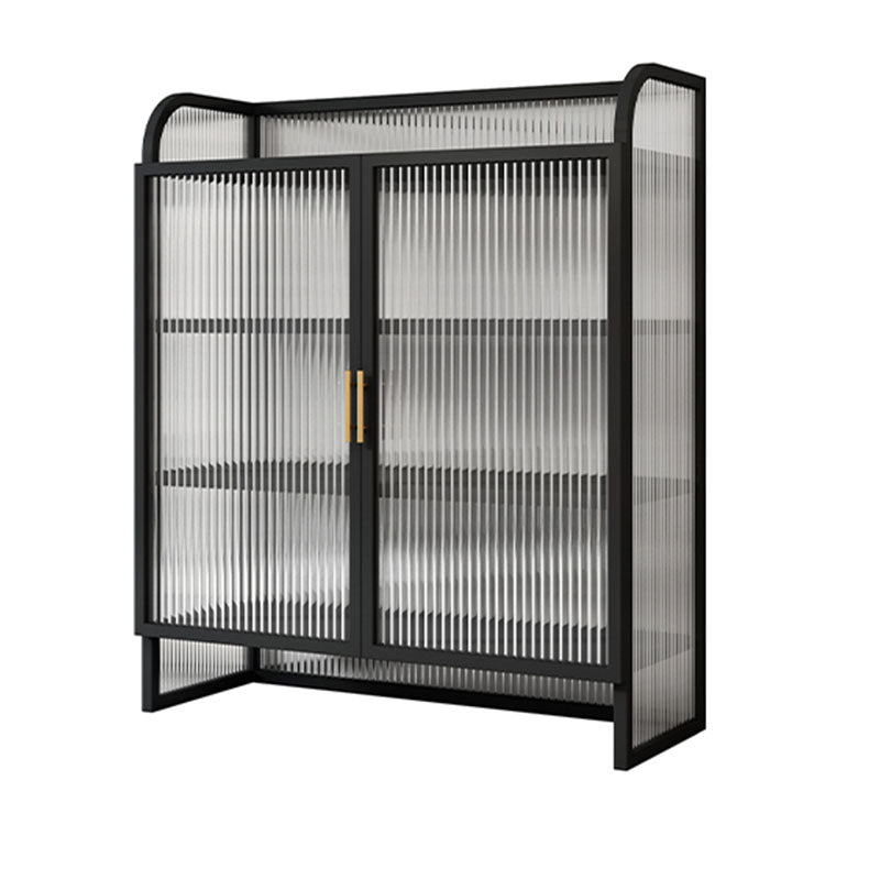 Tavolo a buffet in metallo a porte di vetro contemporanea per sala da pranzo