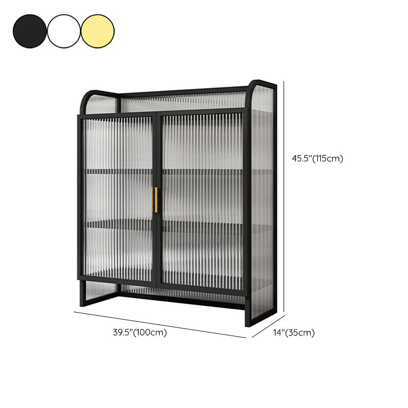 Tavolo a buffet in metallo a porte di vetro contemporanea per sala da pranzo