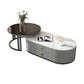 Oval Tropical Coffee Table Slate Storage 2 Nesting Coffee Table Set Clearhalo 'Coffee & Accent Tables' 'Coffee Tables' 'coffee_tables' 'furn' 'furn_coffee_tables' 'Furniture' 'Living Room Furniture' 7384101