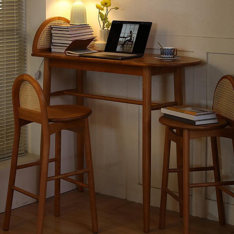 Modern Solid Wood Bar Dining Table Ellipse Bar Table for Kitchen Clearhalo 'Bar Furniture' 'Bar Tables' 'bar_tables' 'furn' 'furn_bar_tables' 'Furniture' 'Kitchen & Dining Furniture' 7384232