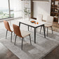 White Stone Dinette Set with Black Legs 1/2/5/7 Pieces Modern Dining Table Set