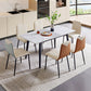 White Stone Dinette Set with Black Legs 1/2/5/7 Pieces Modern Dining Table Set