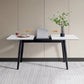 White Stone Dinette Set with Black Legs 1/2/5/7 Pieces Modern Dining Table Set