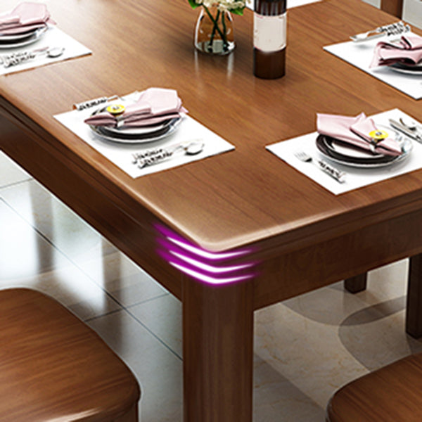 Modern Standard Height Furniture 7 Pcs Solid Wood Rectangle Dinette Table with Chair Clearhalo 'Dining Room Sets' 'Dining Tables & Seating' 'dining_room_set' 'furn' 'furn_dining_room_set' 'Furniture' 'Kitchen & Dining Furniture' 7384300