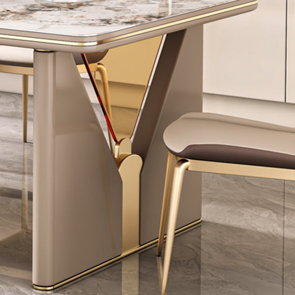 Set di tavoli da pranzo bianca ad alta lucido 1/4/5/7 pezzi Dinette in pietra per la cucina