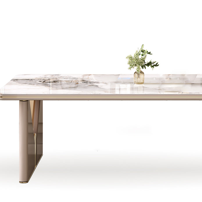 Set di tavoli da pranzo bianca ad alta lucido 1/4/5/7 pezzi Dinette in pietra per la cucina