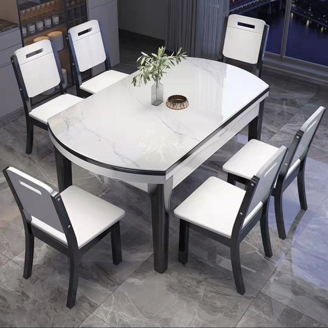 Ensemble de Table à manger pliable avec plateau en pierre, pour la maison, ensemble de Dinette moderne, 1/7 pièces