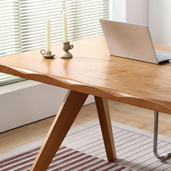 モダンなスタイルの家具5/7 PCS長方形のソリッドウッドダイナーテーブルとダイニングチェア