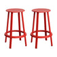Contemporary Metal Legs Bar Stools Indoor Backless Bar Stool Red 2 Piece Set Counter Stool(26"H) Clearhalo 'Bar Furniture' 'Bar Stools' 'bar_stools' 'furn' 'furn_bar_stools' 'Furniture' 'Kitchen & Dining Furniture' 7385395
