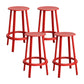 Contemporary Metal Legs Bar Stools Indoor Backless Bar Stool Red 4 Piece Set Counter Stool(26"H) Clearhalo 'Bar Furniture' 'Bar Stools' 'bar_stools' 'furn' 'furn_bar_stools' 'Furniture' 'Kitchen & Dining Furniture' 7385397