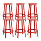 Contemporary Metal Legs Bar Stools Indoor Backless Bar Stool Red 6 Piece Set Counter Stool(26"H) Clearhalo 'Bar Furniture' 'Bar Stools' 'bar_stools' 'furn' 'furn_bar_stools' 'Furniture' 'Kitchen & Dining Furniture' 7385398