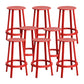 Contemporary Metal Legs Bar Stools Indoor Backless Bar Stool Red 8 Piece Set Counter Stool(26"H) Clearhalo 'Bar Furniture' 'Bar Stools' 'bar_stools' 'furn' 'furn_bar_stools' 'Furniture' 'Kitchen & Dining Furniture' 7385400