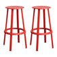 Contemporary Metal Legs Bar Stools Indoor Backless Bar Stool Red 2 Piece Set Bar Stool(30"H) Clearhalo 'Bar Furniture' 'Bar Stools' 'bar_stools' 'furn' 'furn_bar_stools' 'Furniture' 'Kitchen & Dining Furniture' 7385405