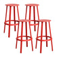 Contemporary Metal Legs Bar Stools Indoor Backless Bar Stool Red 4 Piece Set Bar Stool(30"H) Clearhalo 'Bar Furniture' 'Bar Stools' 'bar_stools' 'furn' 'furn_bar_stools' 'Furniture' 'Kitchen & Dining Furniture' 7385407
