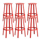 Contemporary Metal Legs Bar Stools Indoor Backless Bar Stool Red 6 Piece Set Bar Stool(30"H) Clearhalo 'Bar Furniture' 'Bar Stools' 'bar_stools' 'furn' 'furn_bar_stools' 'Furniture' 'Kitchen & Dining Furniture' 7385409