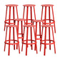 Contemporary Metal Legs Bar Stools Indoor Backless Bar Stool Red 8 Piece Set Bar Stool(30"H) Clearhalo 'Bar Furniture' 'Bar Stools' 'bar_stools' 'furn' 'furn_bar_stools' 'Furniture' 'Kitchen & Dining Furniture' 7385411