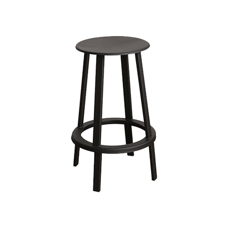 Contemporary Metal Legs Bar Stools Indoor Backless Bar Stool Black 1 Piece Counter Stool(26"H) Clearhalo 'Bar Furniture' 'Bar Stools' 'bar_stools' 'furn' 'furn_bar_stools' 'Furniture' 'Kitchen & Dining Furniture' 7385413