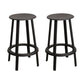 Contemporary Metal Legs Bar Stools Indoor Backless Bar Stool Black 2 Piece Set Counter Stool(26"H) Clearhalo 'Bar Furniture' 'Bar Stools' 'bar_stools' 'furn' 'furn_bar_stools' 'Furniture' 'Kitchen & Dining Furniture' 7385414