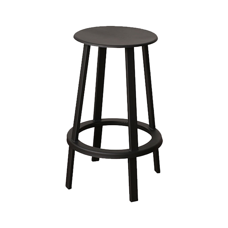 Contemporary Metal Legs Bar Stools Indoor Backless Bar Stool Black 1 Piece Bar Stool(30"H) Clearhalo 'Bar Furniture' 'Bar Stools' 'bar_stools' 'furn' 'furn_bar_stools' 'Furniture' 'Kitchen & Dining Furniture' 7385418