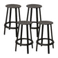 Contemporary Metal Legs Bar Stools Indoor Backless Bar Stool Black 4 Piece Set Bar Stool(30"H) Clearhalo 'Bar Furniture' 'Bar Stools' 'bar_stools' 'furn' 'furn_bar_stools' 'Furniture' 'Kitchen & Dining Furniture' 7385420