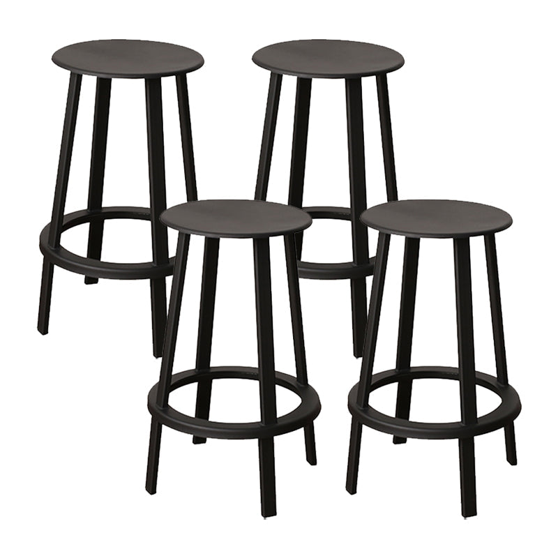 Contemporary Metal Legs Bar Stools Indoor Backless Bar Stool Black 4 Piece Set Bar Stool(30"H) Clearhalo 'Bar Furniture' 'Bar Stools' 'bar_stools' 'furn' 'furn_bar_stools' 'Furniture' 'Kitchen & Dining Furniture' 7385420