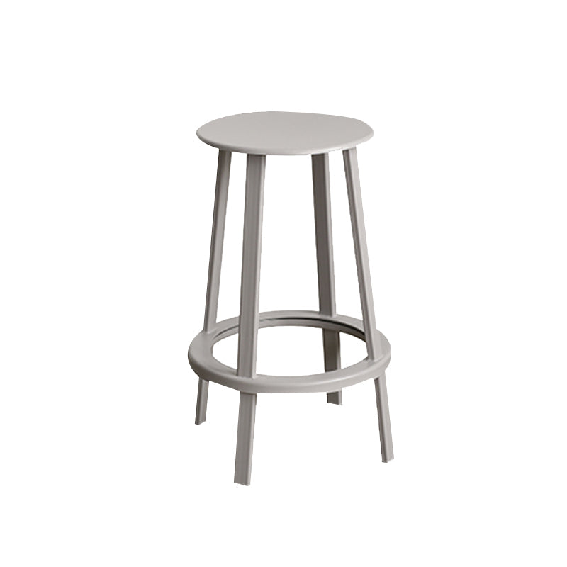 Contemporary Metal Legs Bar Stools Indoor Backless Bar Stool Grey 1 Piece Counter Stool(26"H) Clearhalo 'Bar Furniture' 'Bar Stools' 'bar_stools' 'furn' 'furn_bar_stools' 'Furniture' 'Kitchen & Dining Furniture' 7385423