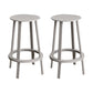 Contemporary Metal Legs Bar Stools Indoor Backless Bar Stool Grey 2 Piece Set Counter Stool(26"H) Clearhalo 'Bar Furniture' 'Bar Stools' 'bar_stools' 'furn' 'furn_bar_stools' 'Furniture' 'Kitchen & Dining Furniture' 7385424