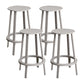 Contemporary Metal Legs Bar Stools Indoor Backless Bar Stool Grey 4 Piece Set Counter Stool(26"H) Clearhalo 'Bar Furniture' 'Bar Stools' 'bar_stools' 'furn' 'furn_bar_stools' 'Furniture' 'Kitchen & Dining Furniture' 7385425