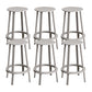 Contemporary Metal Legs Bar Stools Indoor Backless Bar Stool Grey 6 Piece Set Counter Stool(26"H) Clearhalo 'Bar Furniture' 'Bar Stools' 'bar_stools' 'furn' 'furn_bar_stools' 'Furniture' 'Kitchen & Dining Furniture' 7385426