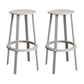 Contemporary Metal Legs Bar Stools Indoor Backless Bar Stool Grey 2 Piece Set Bar Stool(30"H) Clearhalo 'Bar Furniture' 'Bar Stools' 'bar_stools' 'furn' 'furn_bar_stools' 'Furniture' 'Kitchen & Dining Furniture' 7385429