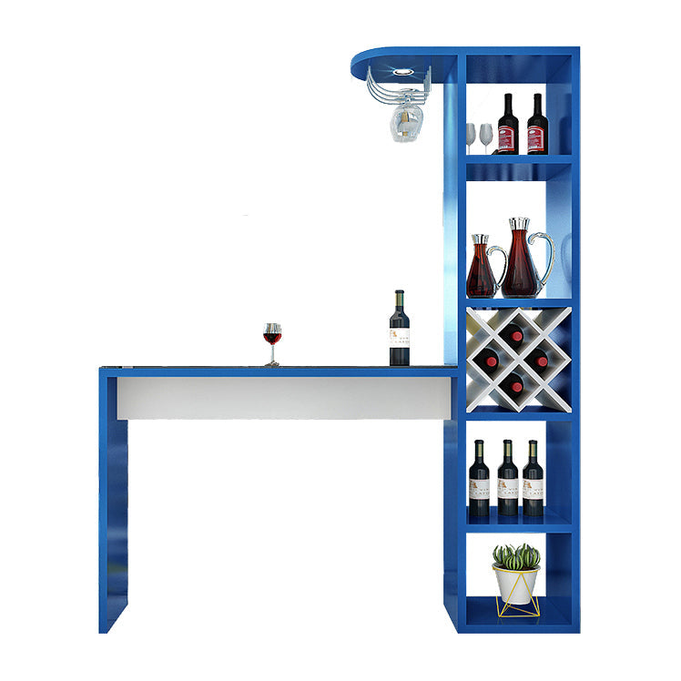 Manufactured Wood Bar Table with Storage Matte Finish Bistro Table for Small Places Blue Without Chairs Clearhalo 'Bar Furniture' 'Bar Tables' 'bar_tables' 'furn' 'furn_bar_tables' 'Furniture' 'Kitchen & Dining Furniture' 7385527