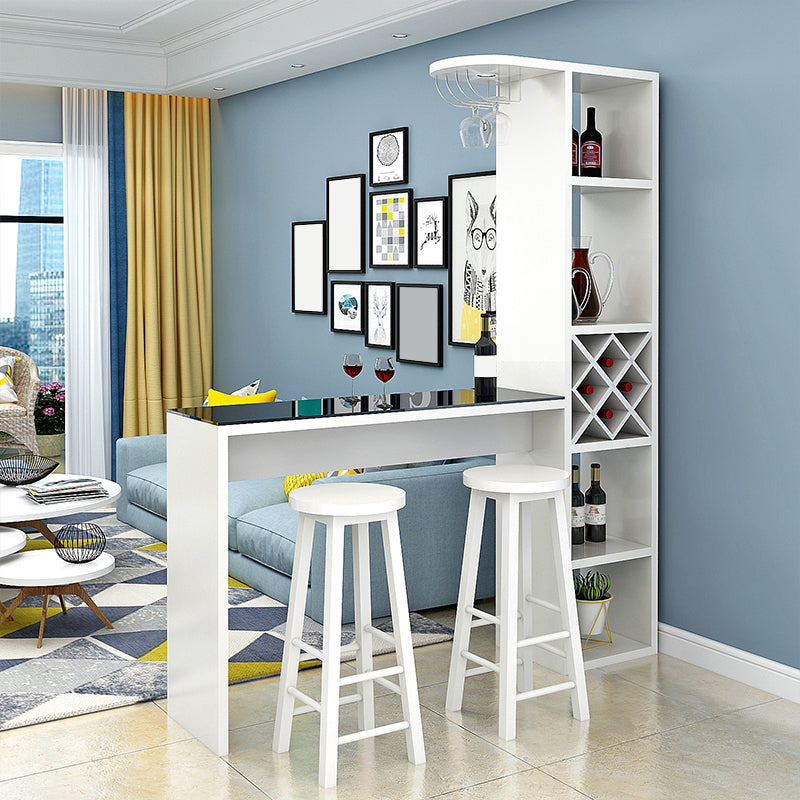 Manufactured Wood Bar Table with Storage Matte Finish Bistro Table for Small Places Clearhalo 'Bar Furniture' 'Bar Tables' 'bar_tables' 'furn' 'furn_bar_tables' 'Furniture' 'Kitchen & Dining Furniture' 7385528