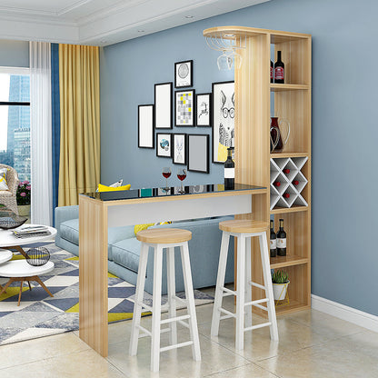 Manufactured Wood Bar Table with Storage Matte Finish Bistro Table for Small Places Wood Without Chairs Clearhalo 'Bar Furniture' 'Bar Tables' 'bar_tables' 'furn' 'furn_bar_tables' 'Furniture' 'Kitchen & Dining Furniture' 7385529