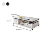 Rectangle Single Stone Coffee Table 4 Legs Coffee Table with Storage Clearhalo 'Coffee & Accent Tables' 'Coffee Tables' 'coffee_tables' 'furn' 'furn_coffee_tables' 'Furniture' 'Living Room Furniture' 7385883