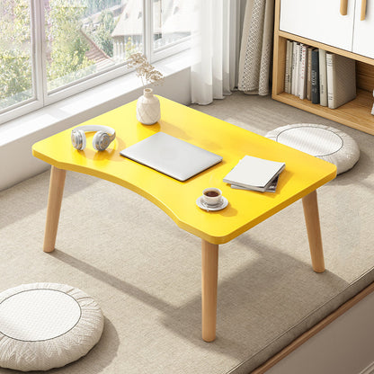 Wood Rectangle Coffee Table 4 Legs Coffee Table with Storage 24"L x 16"W x 12"H Yellow Clearhalo 'Coffee & Accent Tables' 'Coffee Tables' 'coffee_tables' 'furn' 'furn_coffee_tables' 'Furniture' 'Living Room Furniture' 7385903